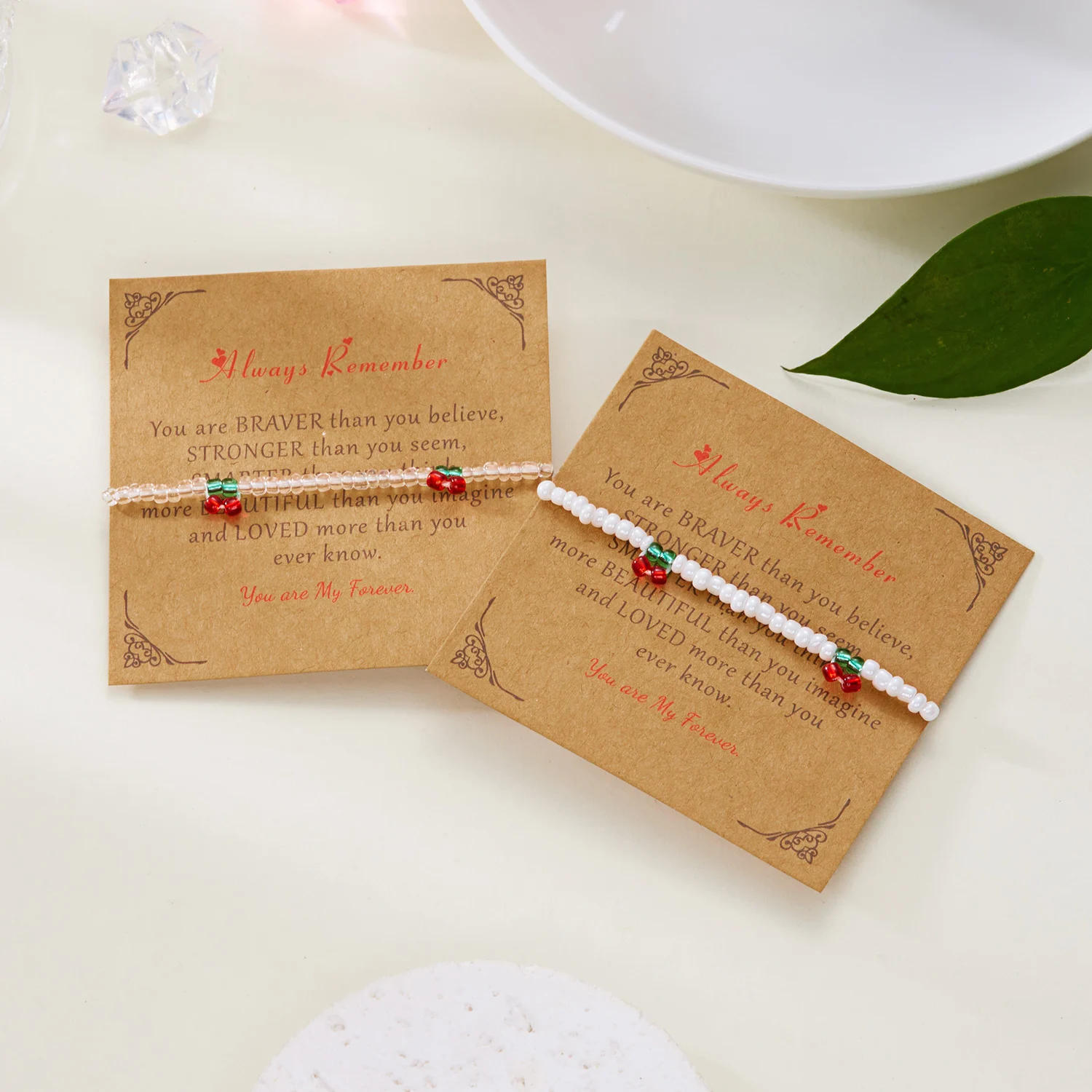 الصيف الحلو الكرز الأحمر أساور للنساء أزياء لطيف الفواكه زهرة الأرز الخرز سلسلة سوار الفتيات الصيف حزب مجوهرات هدية #5