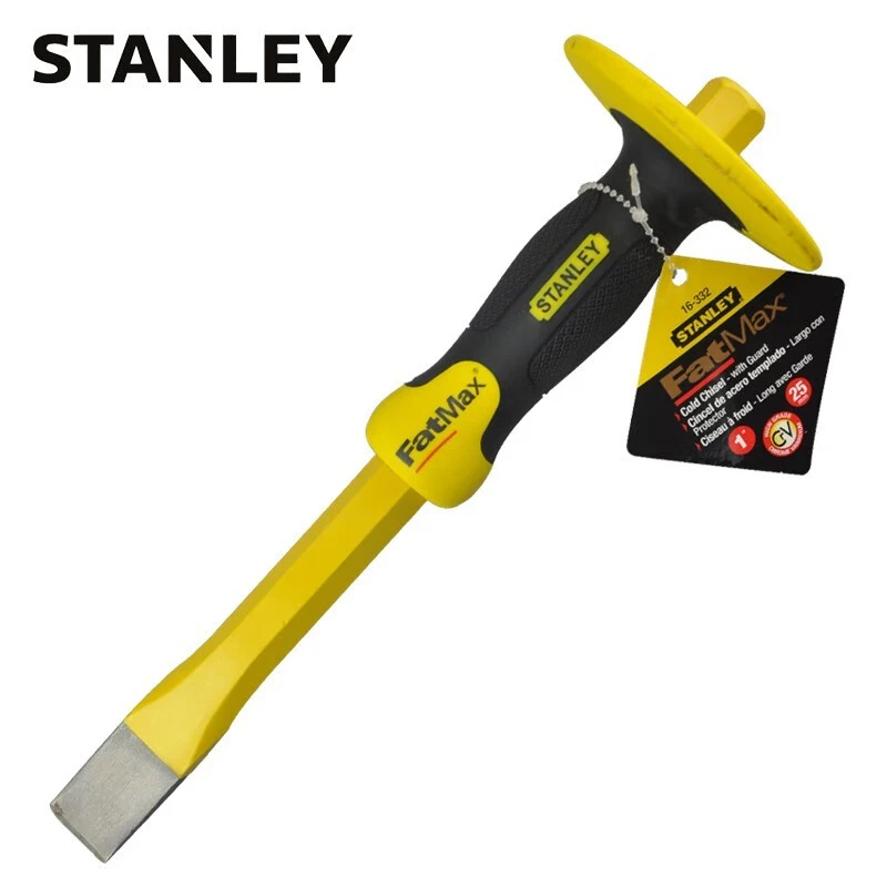 STANLEY 16-332-23 Masonry Chisel with Rubber Handle Hand Cement Chisel Knife Stone Breaking Tools Stone Splitter Hand Tools