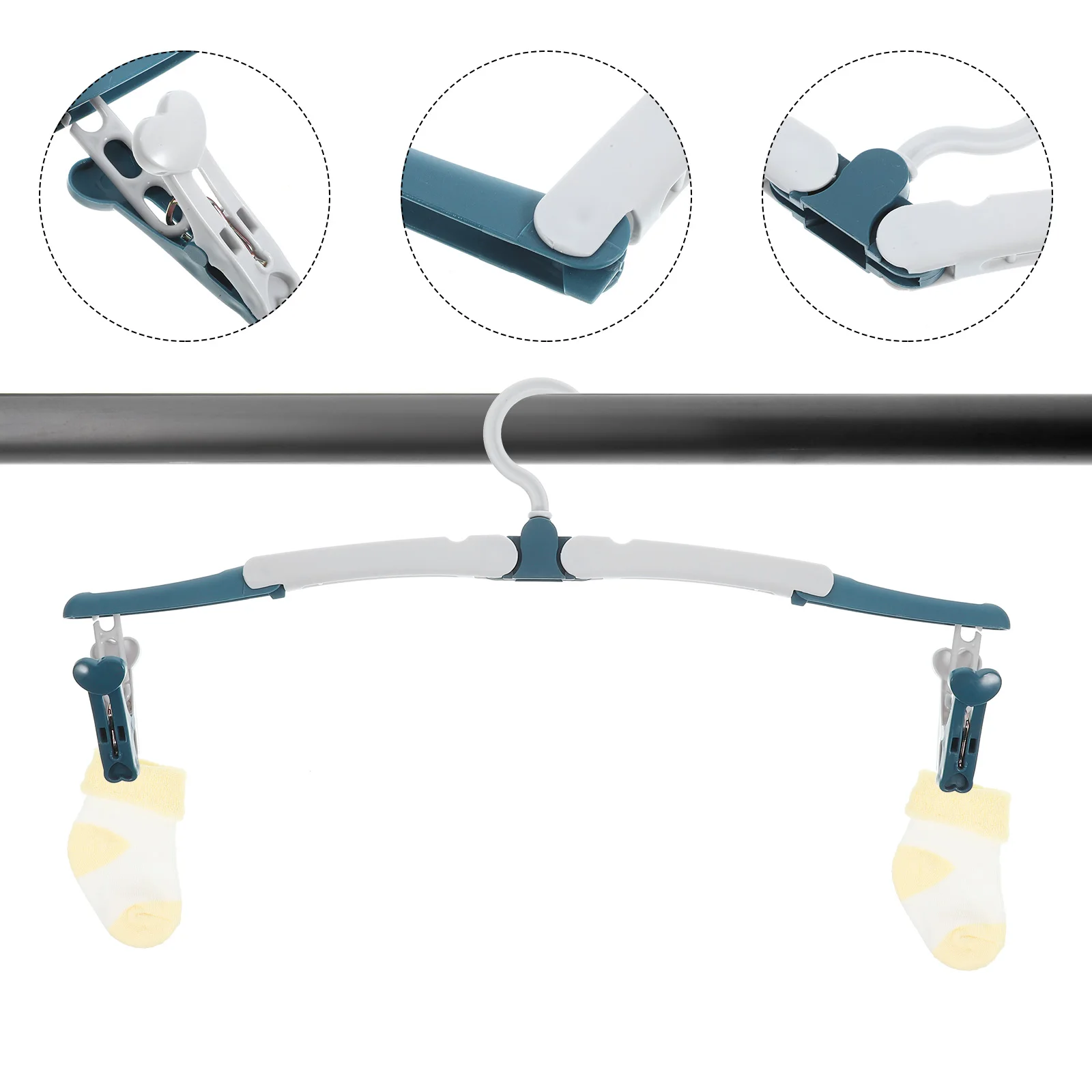 

5pcs Foldable Clothes Travel Closet Space Saving Portable With Clips For Skirts Pants Heavy Garments Collapsible Abs Hangers 360