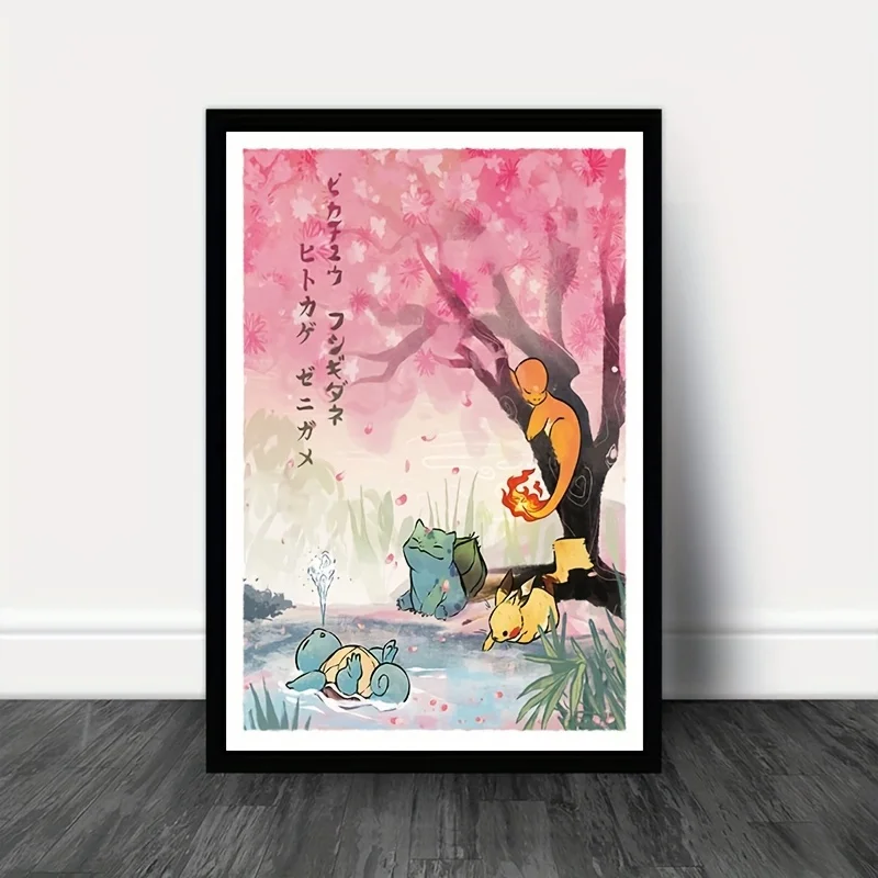 Pokemon Poster Squirtle Bulbasaur Charmander Pikachu Canvas Painting Anime Wall Art Wall Decor Bedroom Living Room Home Decor