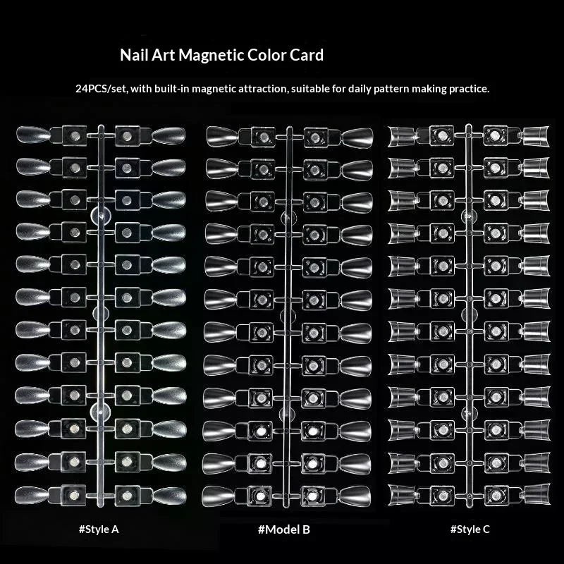 120Pcs Polish Work Color Chart Magnetic False Nail Tip Display Clear Card Gel Board Palette Glue Practice No Break