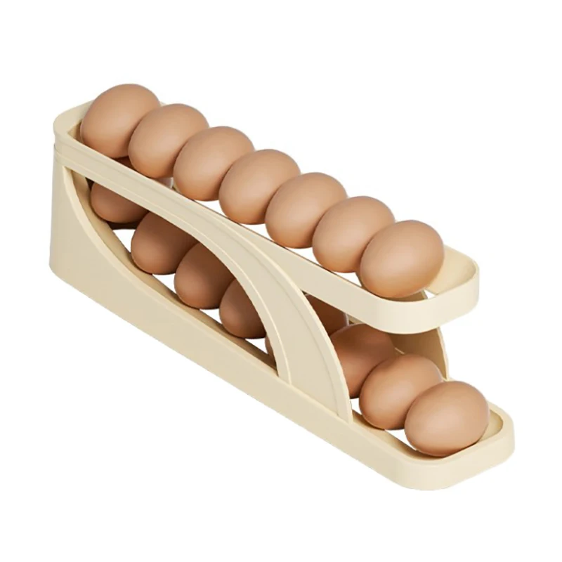 Σalwa, soporte automático para huevos enrollable, caja de almacenamiento, cesta para huevos, contenedor, organizador, dispensador de huevos para refrigerador para Cocina