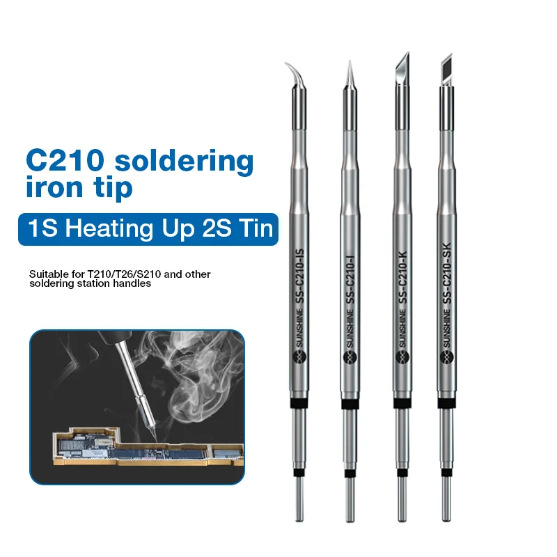 SUNSHINE SS-C210 K/IS/I /SK Soldering Iron Tip Welding Tips for GVM T210 Soldering Station Universal to C210 Welding Station