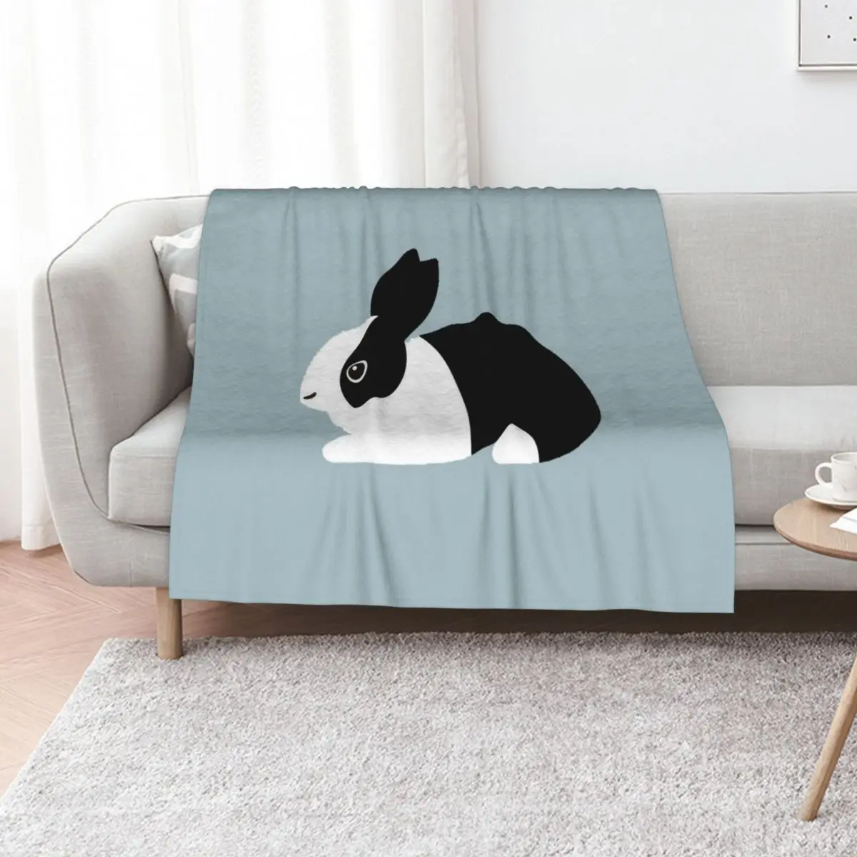 

cute black and white dutch rabbit Throw Blanket blankets and throws Camping Plaid on the sofa Luxury Designer Blankets