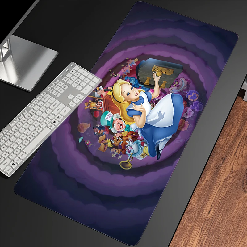 Tappetino per mouse Giocatori Computer Tappetino per mouse esteso Scrivania per laptop Tappetino per mouse Tastiera da gioco Gomma A-Alice nel Paese delle Meraviglie Tappeto durevole
