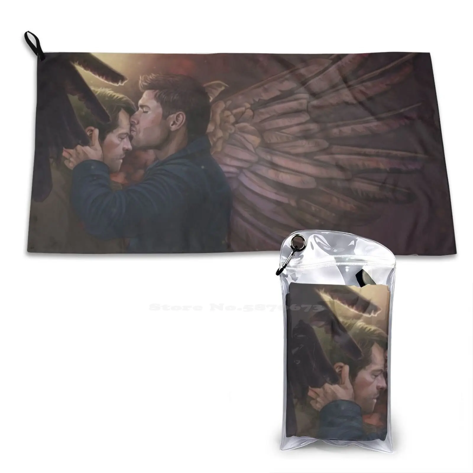 A Moment Soft Comfortable Bath Towel Outdoor Destiel Art Supernatural Fanartm Castiel Art Dean Winchester Art