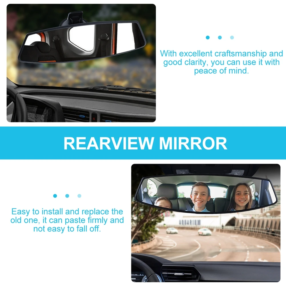 

Large Field Rear View Auto Interior Rearview Mirror Universal Car Rear Mirror Durable Abs Glass Strong Adhesion Easy