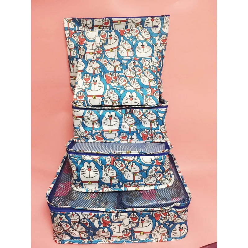 

6pcs Doraemon Thickened Waterproof Travel Bag Clothes Handbag Set Jingle Cat Cosmetic Bag