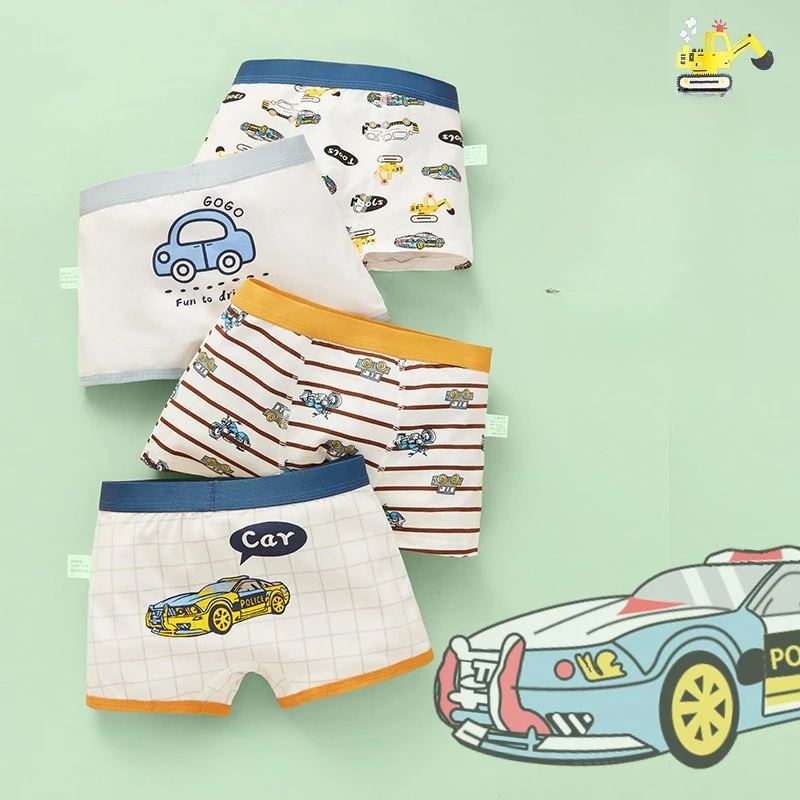

2025 Summer New Children's Underwear - Pure Cotton Boxer Shorts for Boys