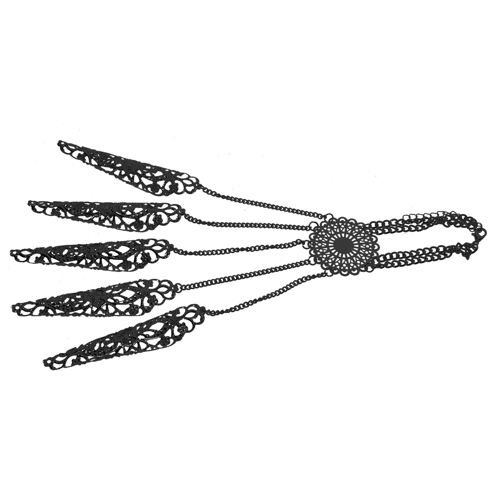 

Fake Nail Bracelet Dance Hand Accessories Conical Costume Jewelry Iron for Women Chain