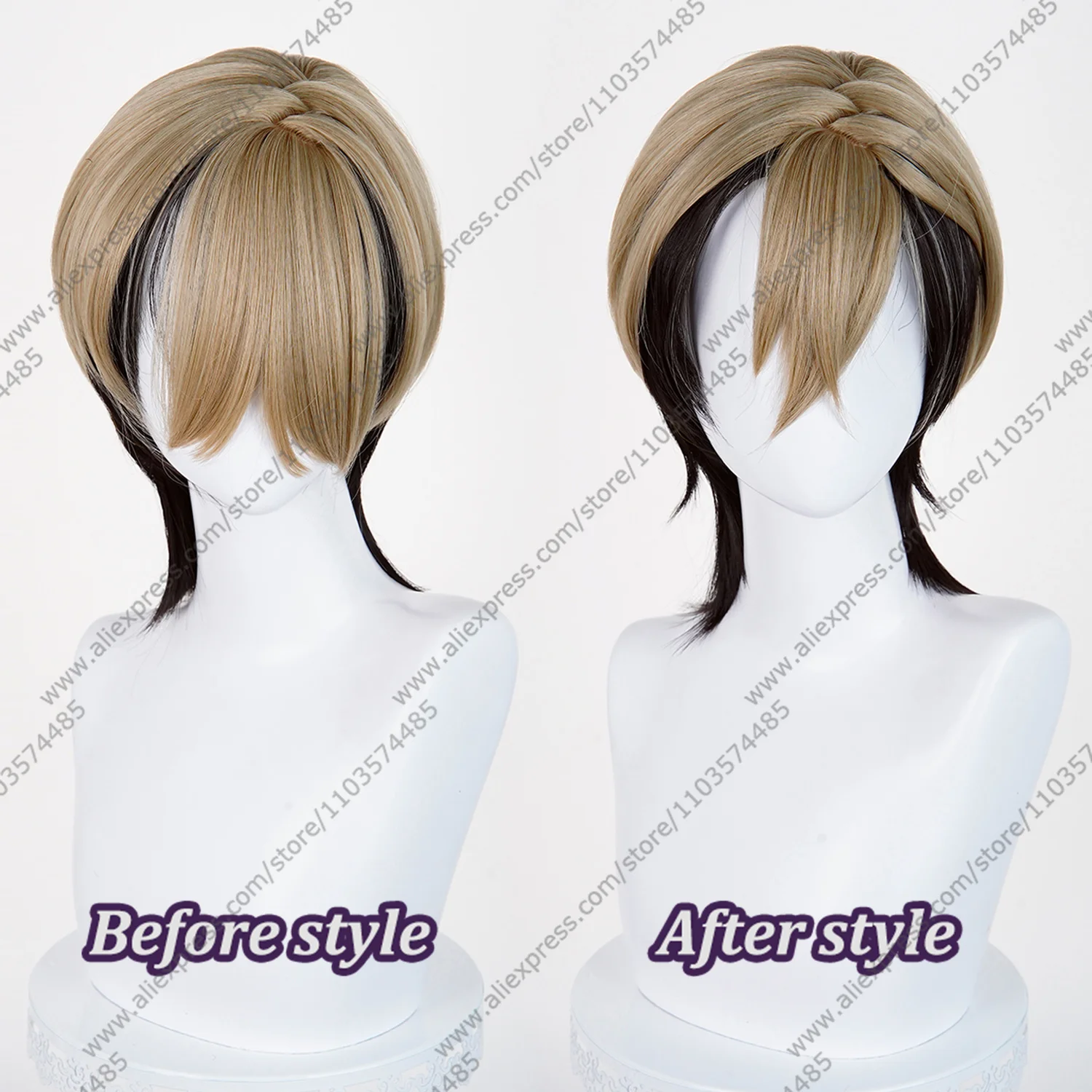 Anime Zanka Nijiku Cosplay Wig 42cm Short Wigs Heat Resistant Synthetic Hair