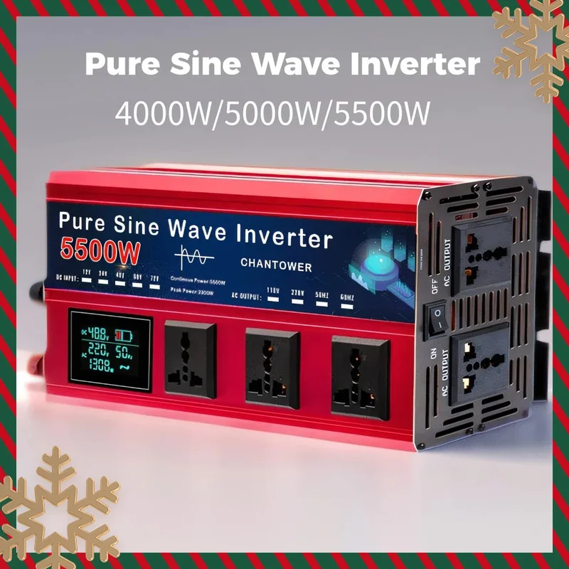 

ADEA 5500W 5000W Pure Sine Wave Inverter DC 12v/24v/48v/60v/72v To AC 110v/220v Voltage Converter Car Solar Power Inverter