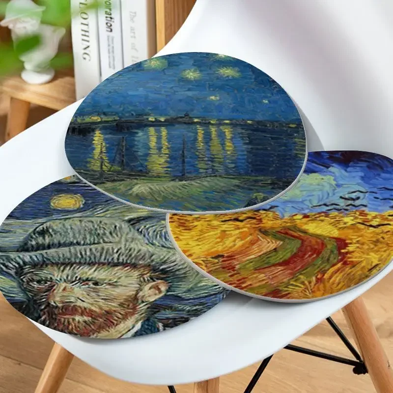 

Van Gogh Art Nordic Printing Seat Cushion Office Dining Stool Pad Sponge Sofa Mat Non-Slip Chair Cushions