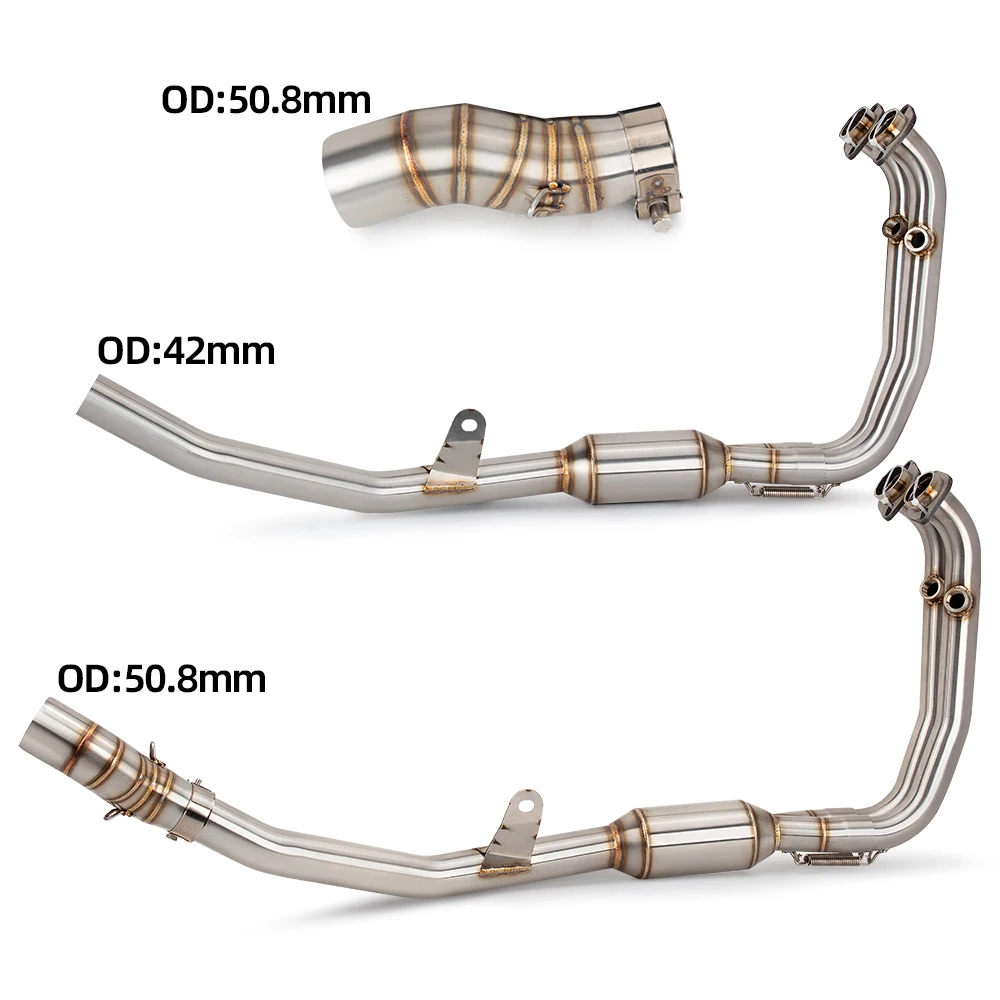 الانزلاق على منتصف أنبوب صالح ل CFMOTO 450MT 450 MT دراجة نارية العادم تعديل الفولاذ المقاوم للصدأ 51 مللي متر واجهة الهروب الأوسط وصلة الأنابيب