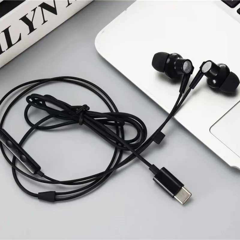 عالية الجودة cy17 USB Type-c سماعات سامسونج لهواوي xiaomi زائد هيئة التصنيع العسكري التحكم ستيريو داخل الأذن ميكروفون سماعة رأس سلكية