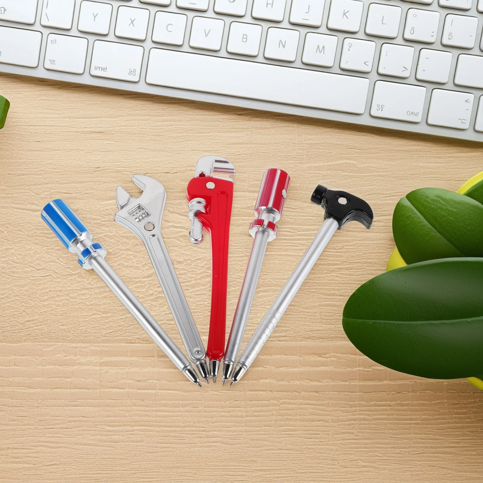 

5 Pcs Creative Hardware Tool Pen Ballpoint Pens Funny Writing Hammer Plastic Student