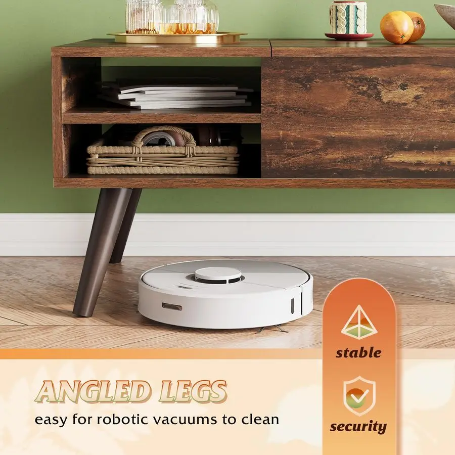 Lift Top Coffee Table for Living Room,Small Coffee Table with Storage, Adjustable Shelf and Storage Compartment, Mid Century Mod