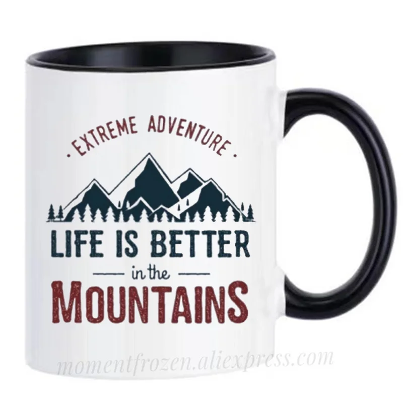 

Adventure Forest Mountain Camper Mugs Travel Hiking Cups Camping Bonfire Campfire Coffee Mugen Coffeeware Home Decal Drinkware