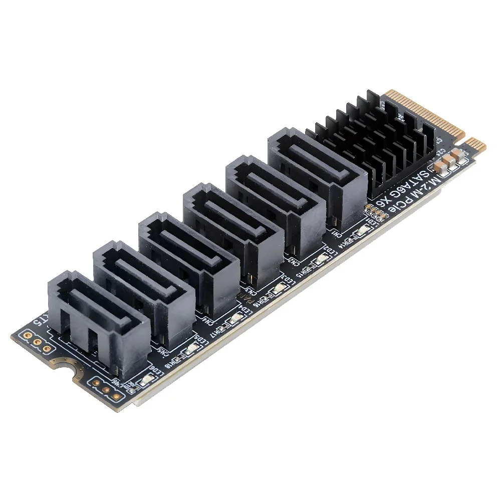 

Адаптер-конвертер CY NGFF NVME M-Key PCI Express в SATA 3.0 6 Гбит/с на 6-8 портов, карта расширения для жестких дисков 2280
