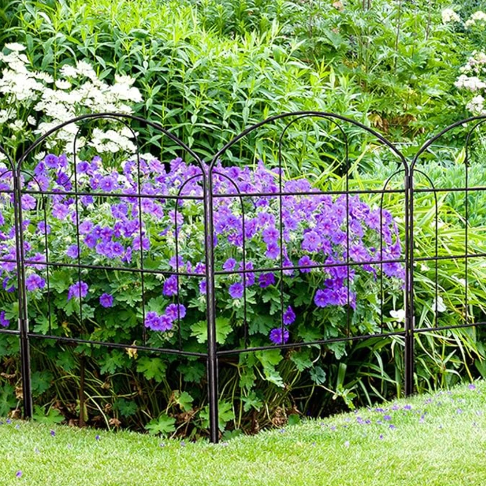 

URluna, набор из 10 декоративных садовых ограждений, металлический барьер для защиты от животных, заграждение для собак и бордюр для клумб, легко устанавливается