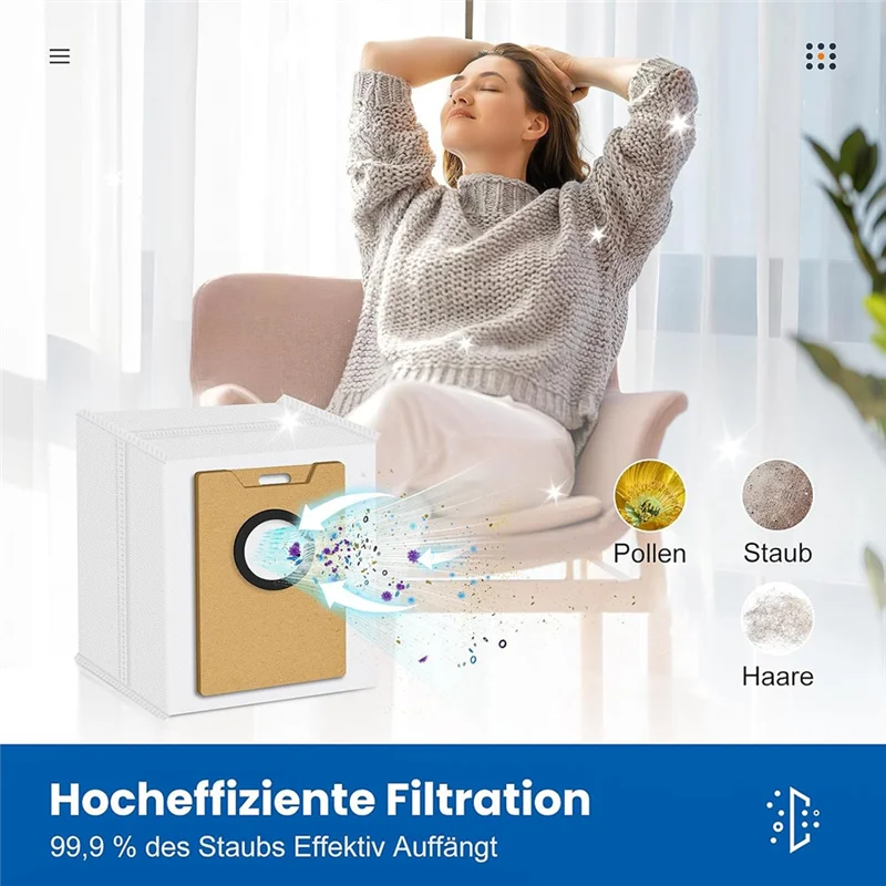 

TKOH-Vacuum Cleaner Bags For Tapo RV30 Max Plus Robot Vacuum Cleaner Large Capacity Replacement Bags