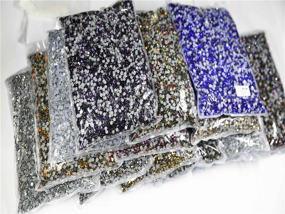 Bulk Bag 42 Colors Wholesale Top Quality Better DMC Hotfix Rhinestones SS6-SS20 Crystal Hot Fix Rhinestone Garment