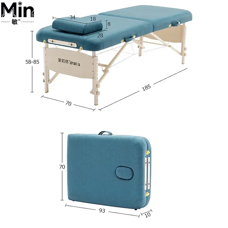 Folding Portable Massage Bed Adjustable Lash Extension Stretcher Professional Cosmetology Couch for Salon Aesthetic