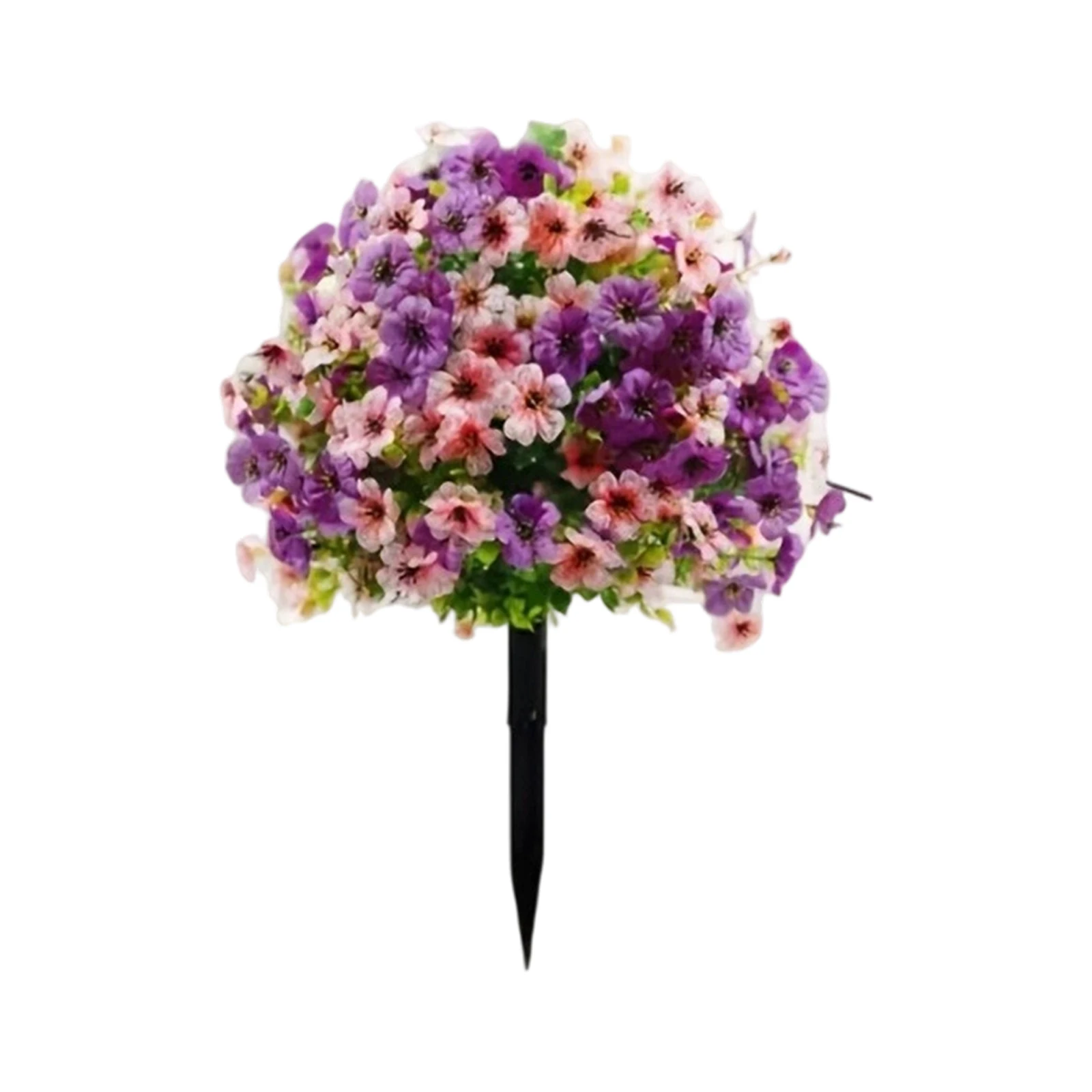 Artificial Violet Flower Purple Potted Plant Outdoor Garden Patio Lawn Yard Decorative Stake Realistic Landscape Decoration