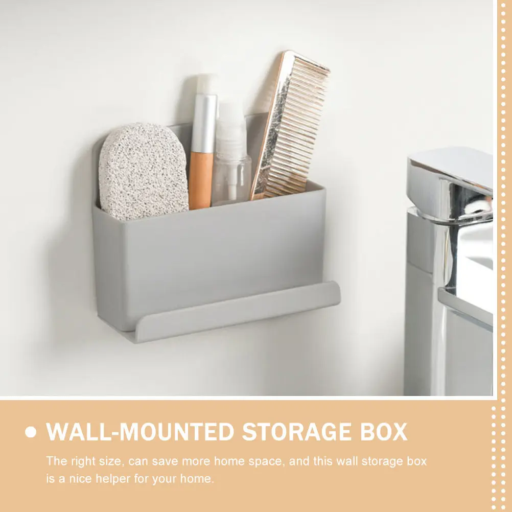 2Pcs Remote Control Holder Wall Mounted Adhesive Storage Box Space Saving Floating Organizer Bedroom Wall Mounted Media