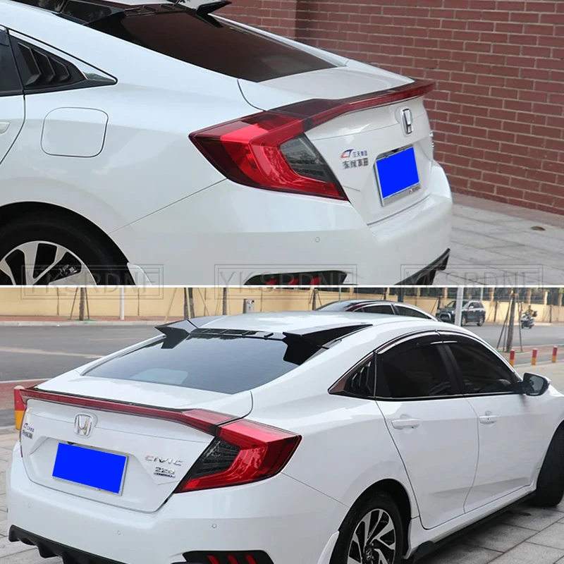 Car Style LED ABS Spoiler With Rear Brake Lamp For Honda for Civic 2016-2017 Tail Light Trunk Led Accessories