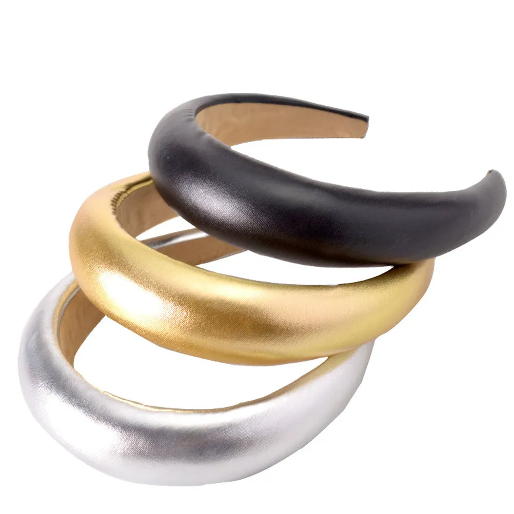 

Широкая губчатая повязка для волос, однотонная, простая и элегантная, легкая, для повседневного использования, для макияжа и ношения масок.