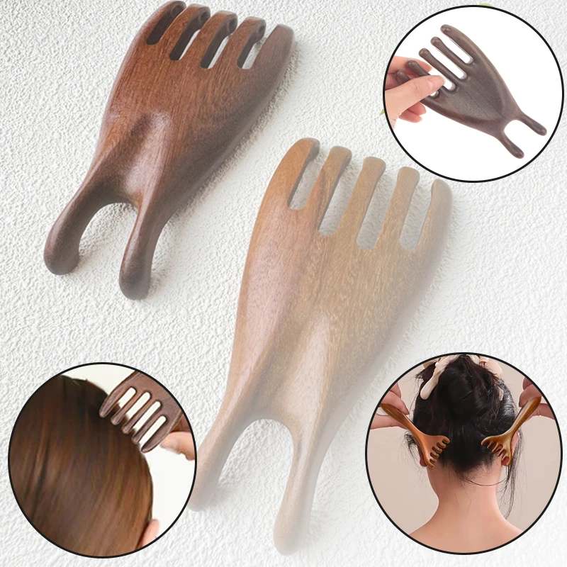 

1 шт., массажная расческа с пятью когтями, бергамотный массажер для головы, шеи, кожи головы, гуаша, соскабливание сандалового дерева, массажный инструмент для тела, инструменты для массажа глаз и носа