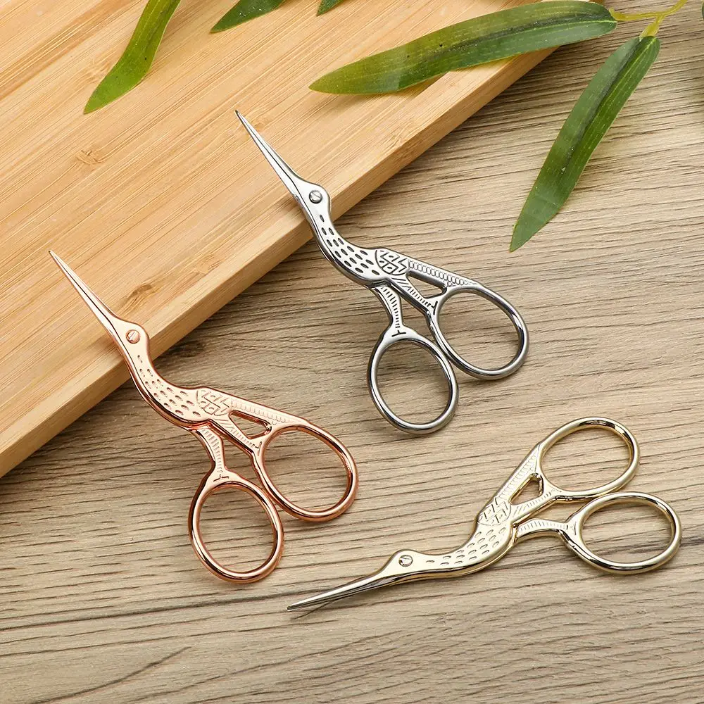 Embroidery Office Home Cross Stitch Scissors Stainless Steel Crane Scissors