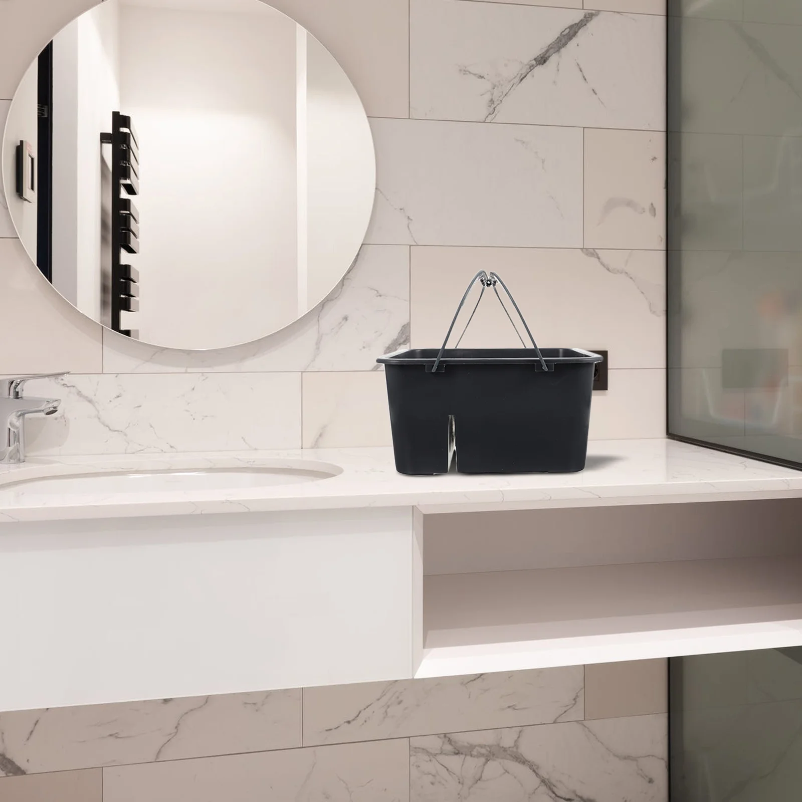 

Корзина для хранения в ванной, 1 шт., сверхпрочный пластик, 4 секции, для туалетных принадлежностей, портативная, для домашнего использования