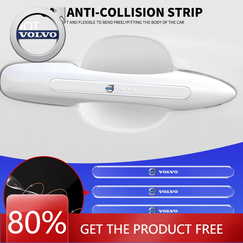 

Эмблемы 2026, новые для Volvo, прозрачные полоски для предотвращения столкновений, силиконовая наклейка для защиты от царапин на двери автомобиля, наклейка для Volvo Xc90 S60 S80