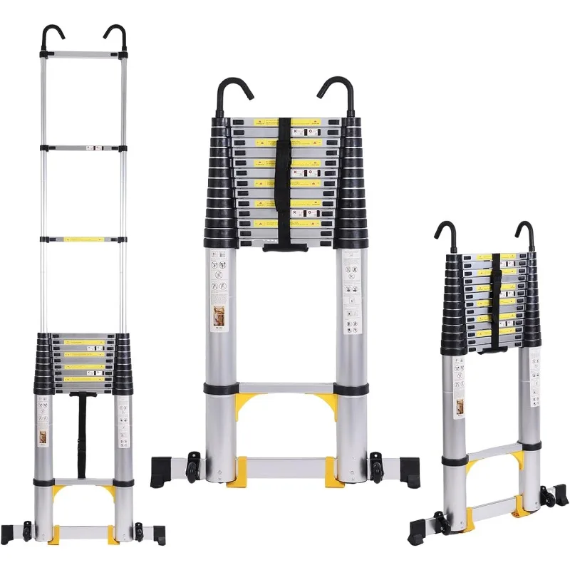 2025 Telescoping Extension Ladder 17.7 FT,   Ladder for Household, Outdoor Work 330 lbs Load