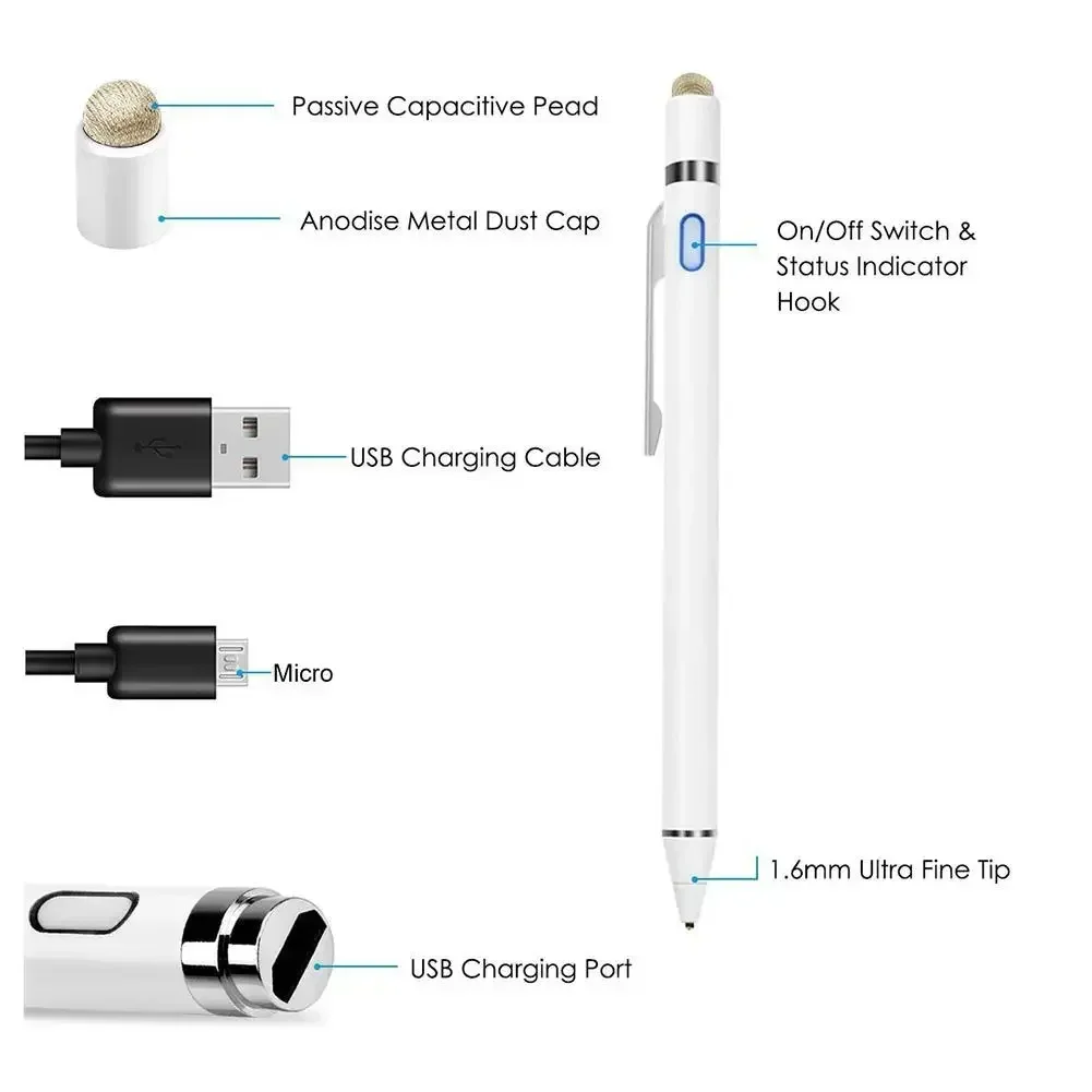 ZLRLMHY  Universal Touch Pen 2-in-1 Android Apple Pen Writing Touch Pen Suitable for Huawei Xiaomi phones, easy to use