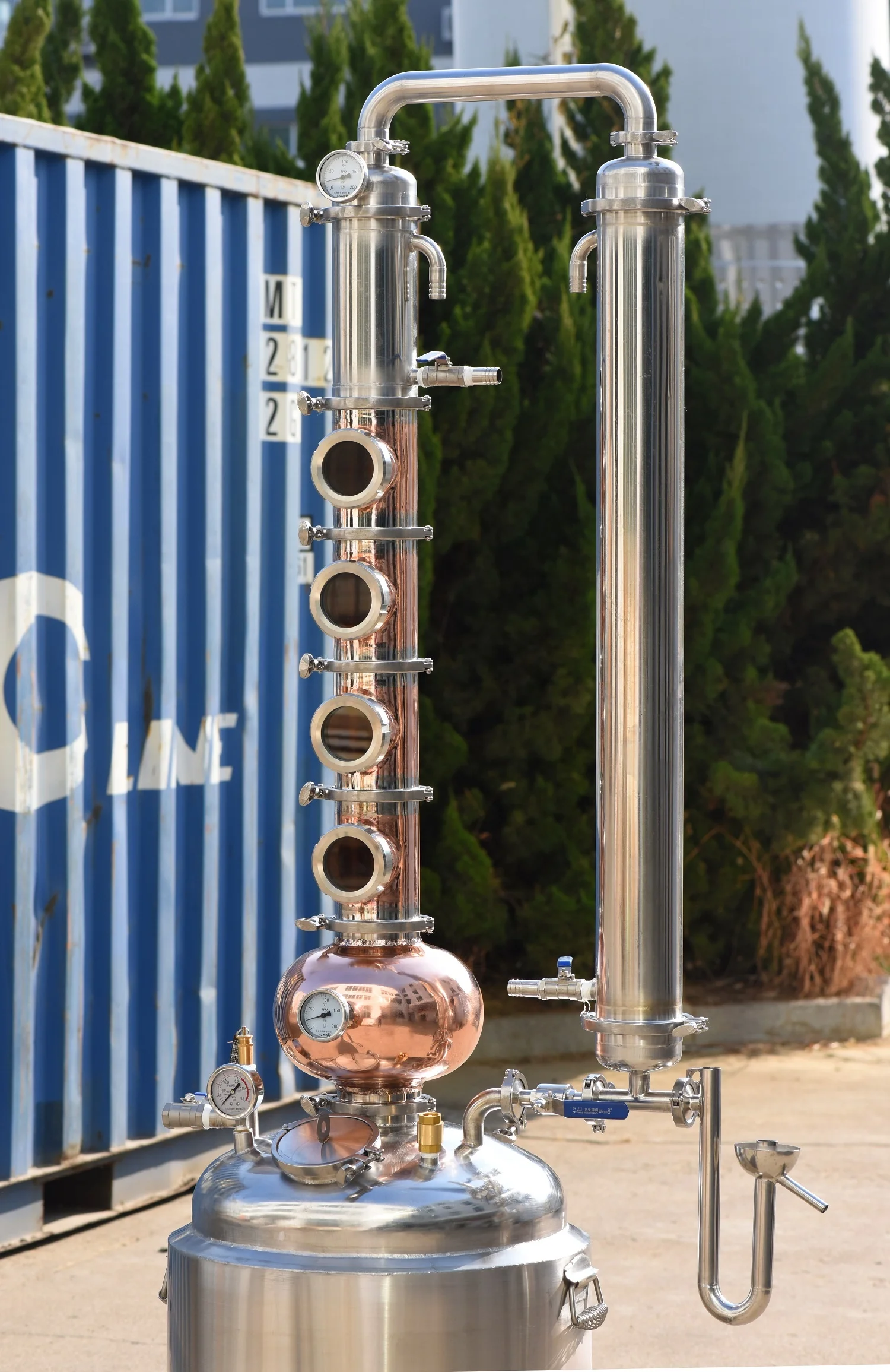 50L Copper Whiskey Rum Brandy Single Tower Still Alcohol Distiller with Electrical Heating view 5