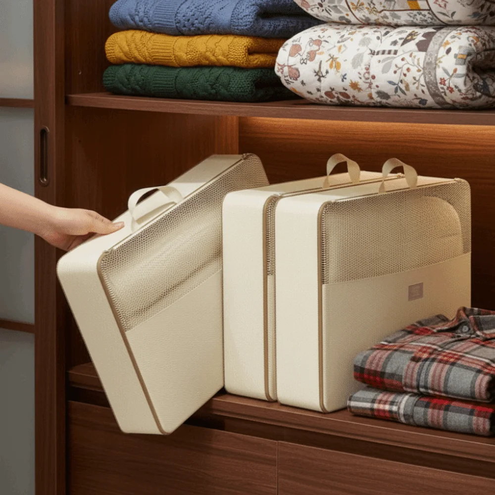 

Visible Compressible Storage Bag Large Capacity Folding Clothes Packing Pouch Dust-proof Bed Sheet Organizer Home Use