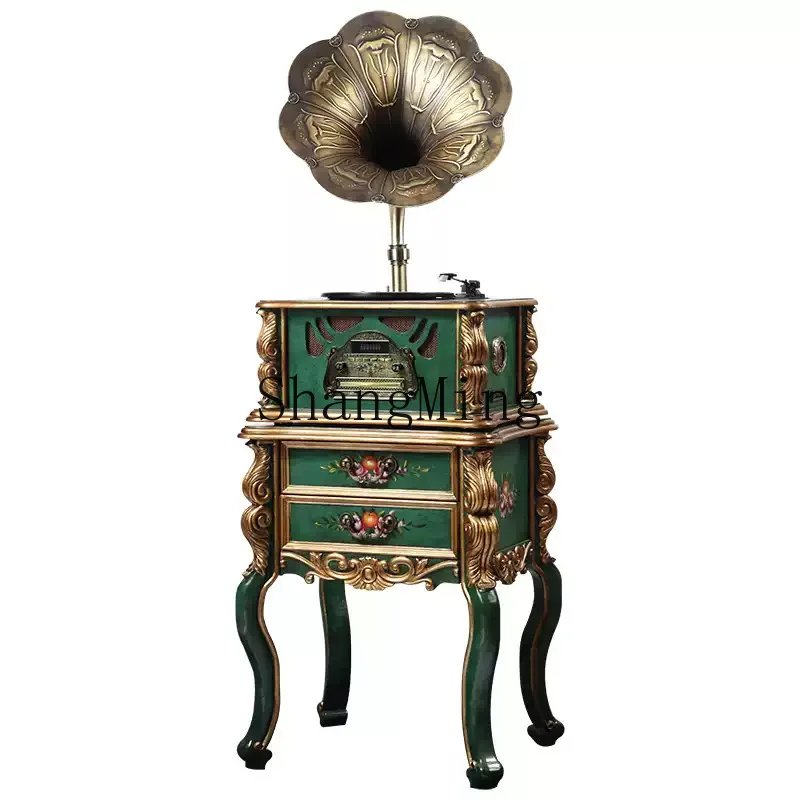 

CL Light Luxury Retro Phonograph Vinyl Record Player Vintage Record Player Large Speaker Bluetooth Speaker