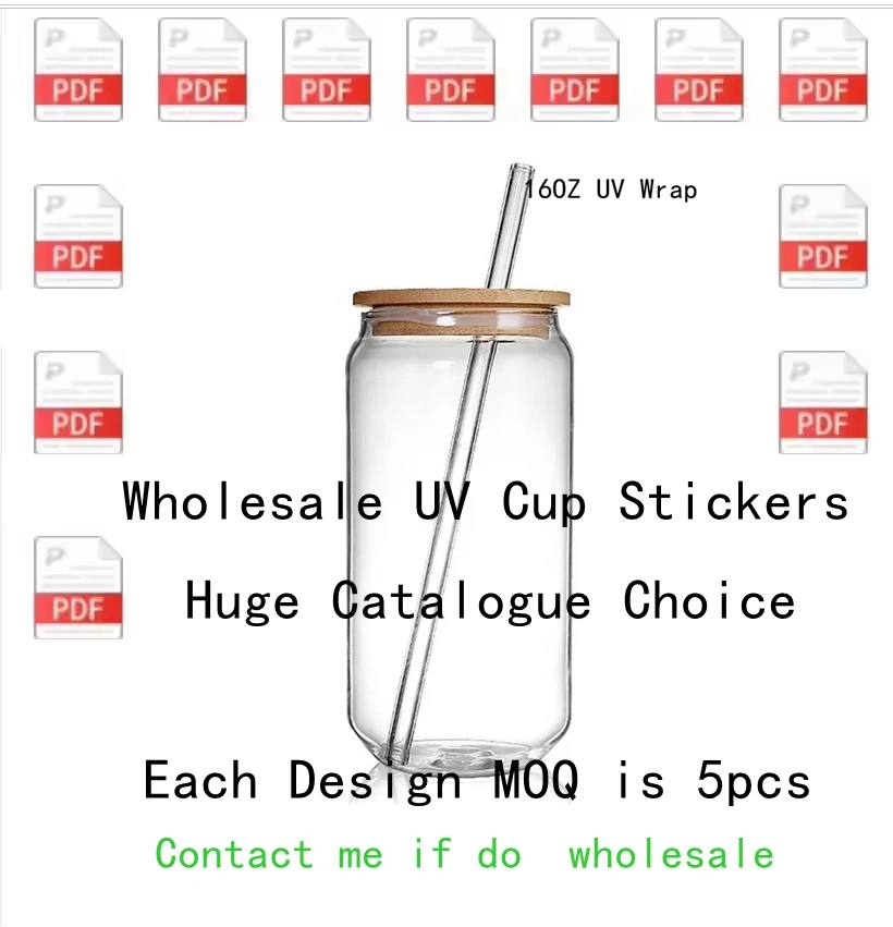 8+ New Ghome Christmas Theme  3D UV DTF Cup Wraps stickers Custom XMS  Monster UV Glass Wraps for 16oz Libbey Glass Cups