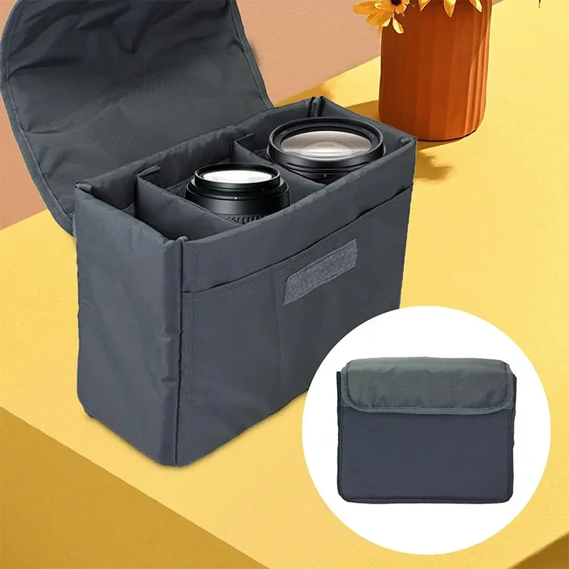 Camera Bag Inserts Removable Divider Thick Padded Disassemble Camera Liner Camera Lens Accessories Storage Bag for Traveling