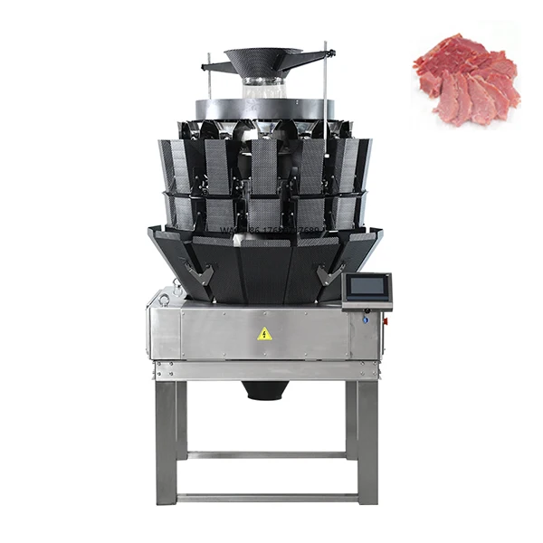 10 رؤوس متعددة الرؤوس آلة وزن اللحوم/لفائف لحم الضأن/اللحوم المفرومة/آلات تعبئة وتغليف المواد الغذائية