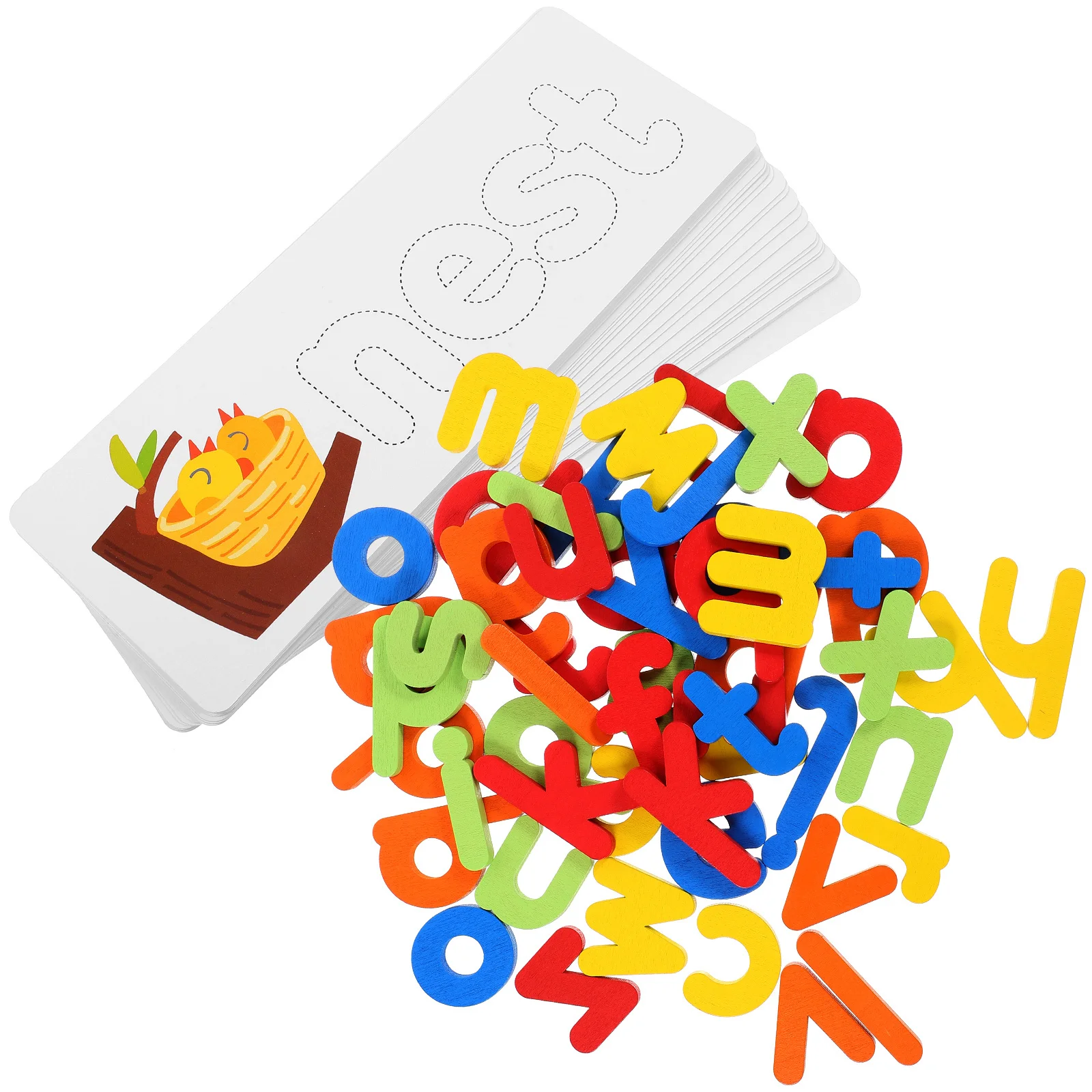 1Set Wooden Alphabet Spelling Game Educational Learning Tool for Kids Preschool Kindergarten Christmas Gift Alphabet Game Toys