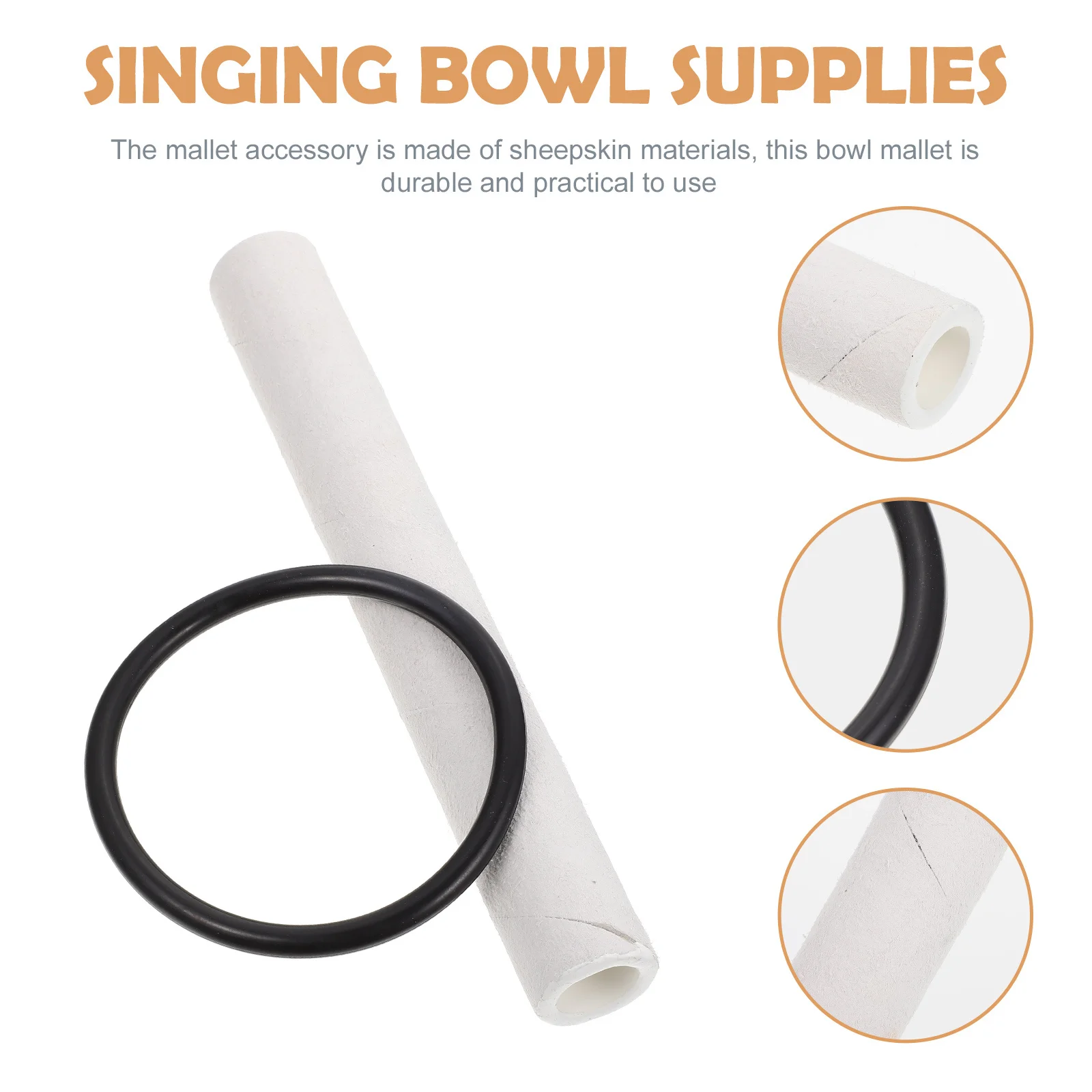 

1Set Meditation Bowl Circle Kit Sheepskin Mallet Durable Practical Calming Effects Travel Vacation Relaxation Tool