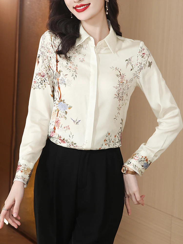 Nieuwe Elegante Printing Shirts Voor Dames Mode Damesblouses Lente Herfst Lange Mouw Shirts Tops Blusas Mujer