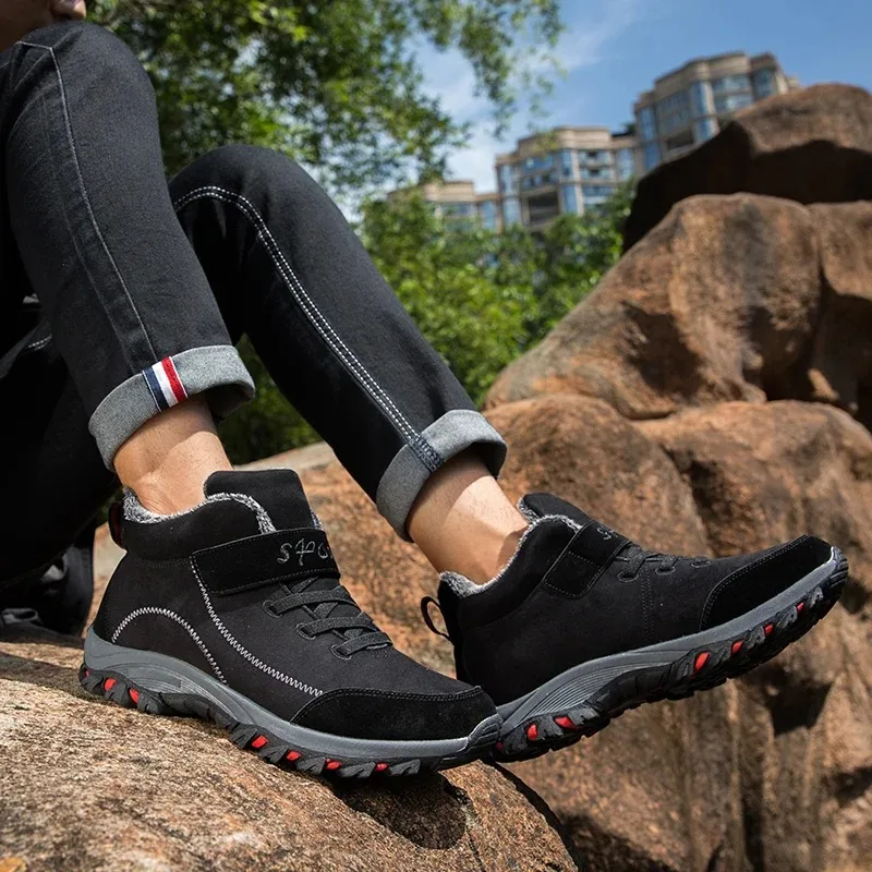 

Shoes for Women Outdoor Waterproof Men Snow Boots Winter Suede Warm Snow Sheos for Men Fashion Sneakers New Non-slip Ankle Boots