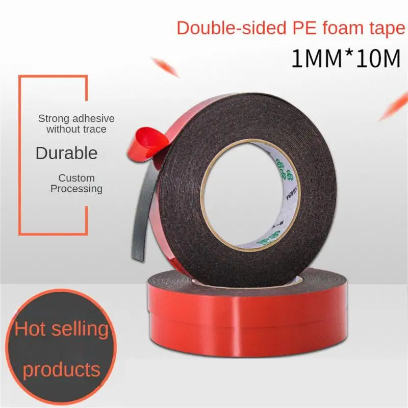 10M Thick 1mm Super Strong Double Side Adhesive PE Foam Tape For Car Accessrioes Mounting Fixing Pad Sticky Double Sided Tape