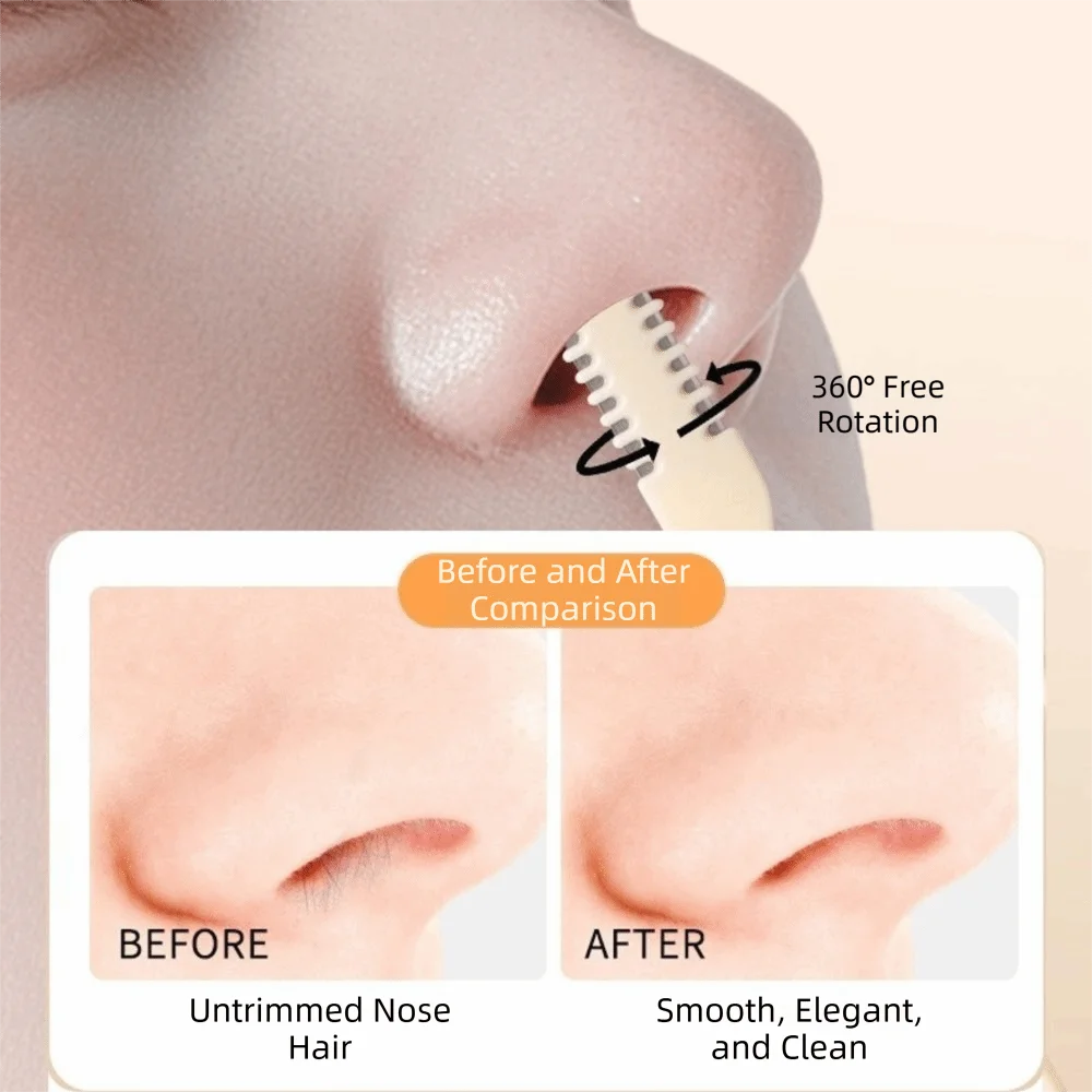 1/2/3/4/5 pcs Double Head Nose Hairs Razor Washable with Comb Teeth Nose Hair Trimmer Nasal Clippers Personal Grooming