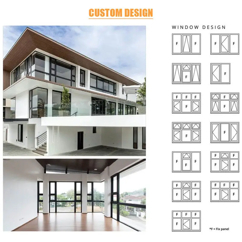 Aluminum alloy composite profile doors and windows double-layer tempered glass Energy Star